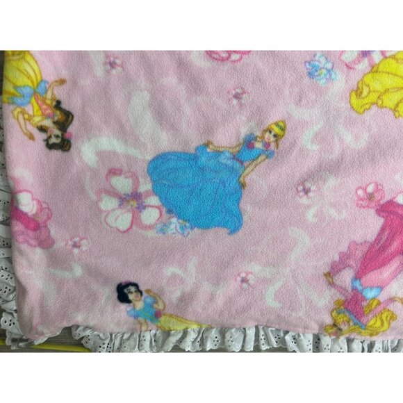 Vintage 90s Disney Princes Pink Fleece Throw Blanket For Toddler 50 x 40 - Picture 9 of 14